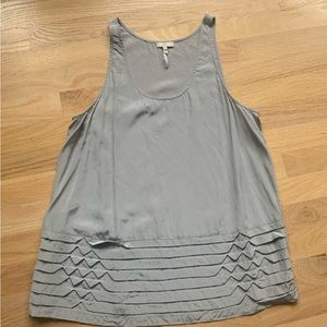Joie 100% silk blouse top shirt sleeveless gray sz Large L